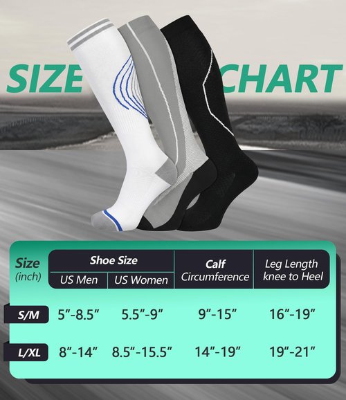 FuelMeFoot 3 Pack Compression Socks For Women Men Knee High Socks 15-20mmHg flight essentials plain high man 9-11 stuffers holiday stuff