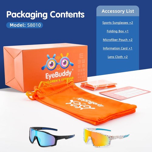 EYEBUDDY Kids Polarized Sunglasses - UV Protection for Boys & Girls Age 6-12 | Sports & Outdoor Fun