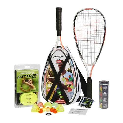 Speedminton S900 Set - Original Speed Badminton/crossminton Professional Set with 2 Carbon Rackets incl. 5 Speeder, Playing Field, Incl Bag