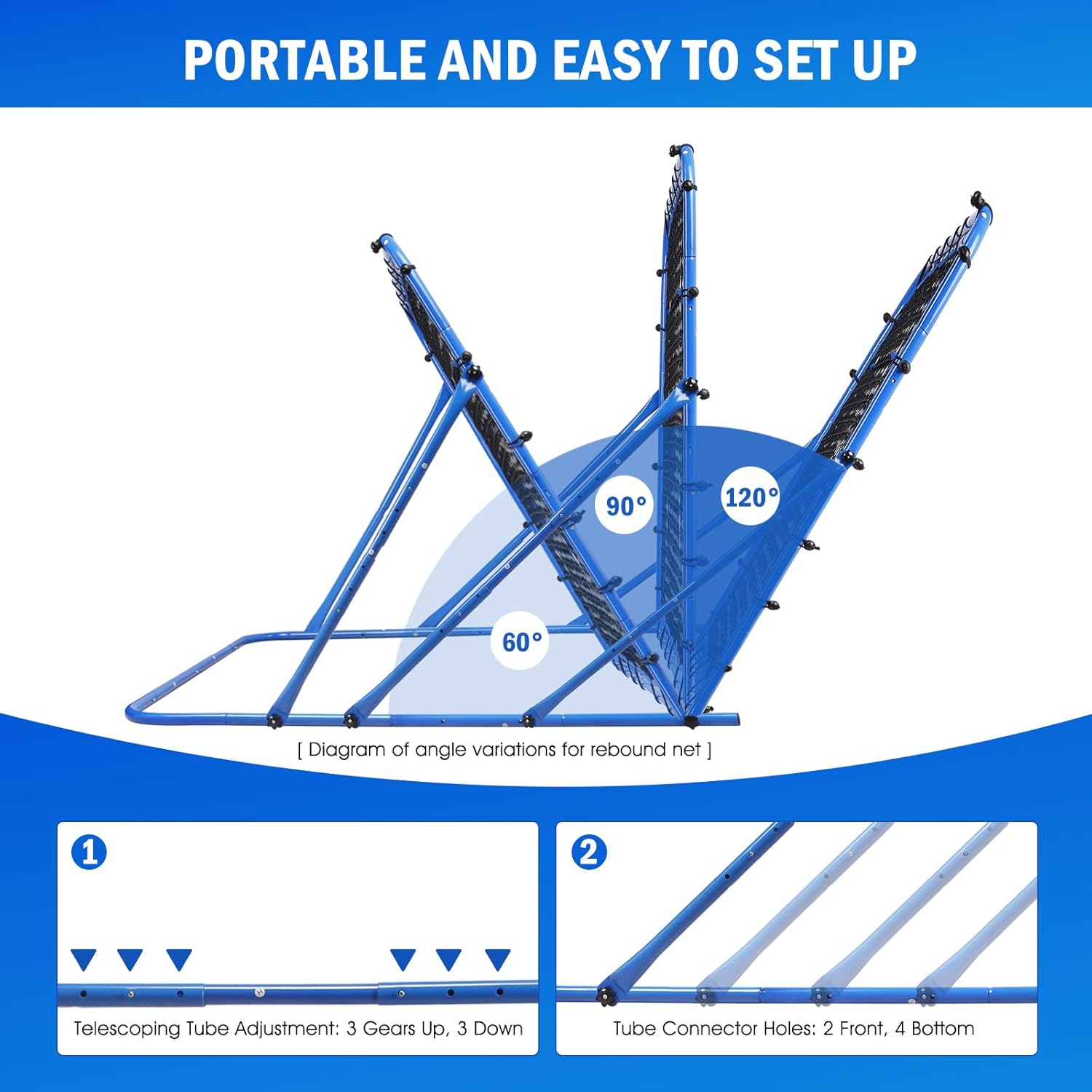 Skiennix Soccer Rebounder Net - Quick-Switch Angle Training Aid for Control & Passing | Easy Setup for All Ages