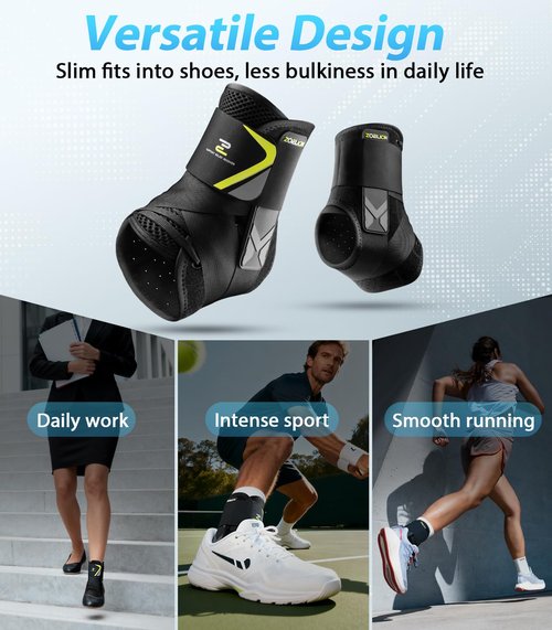 ZOELION Quick Lace Up Ankle Brace with Side Stabilizing Pads, Slim Fit Ankle Support Brace, Adjustable & Breathable Ankle Support for Men Women, Ankle Stabilizer for Sprain,Injury Recovery,Sports,M