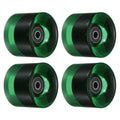 PATIKIL 60mm Longboard Wheels with Bearings ABEC-9, 4 Pack Street Wheels for Skateboards Cruiser Wheel Replacement 80A, Clear Green Black