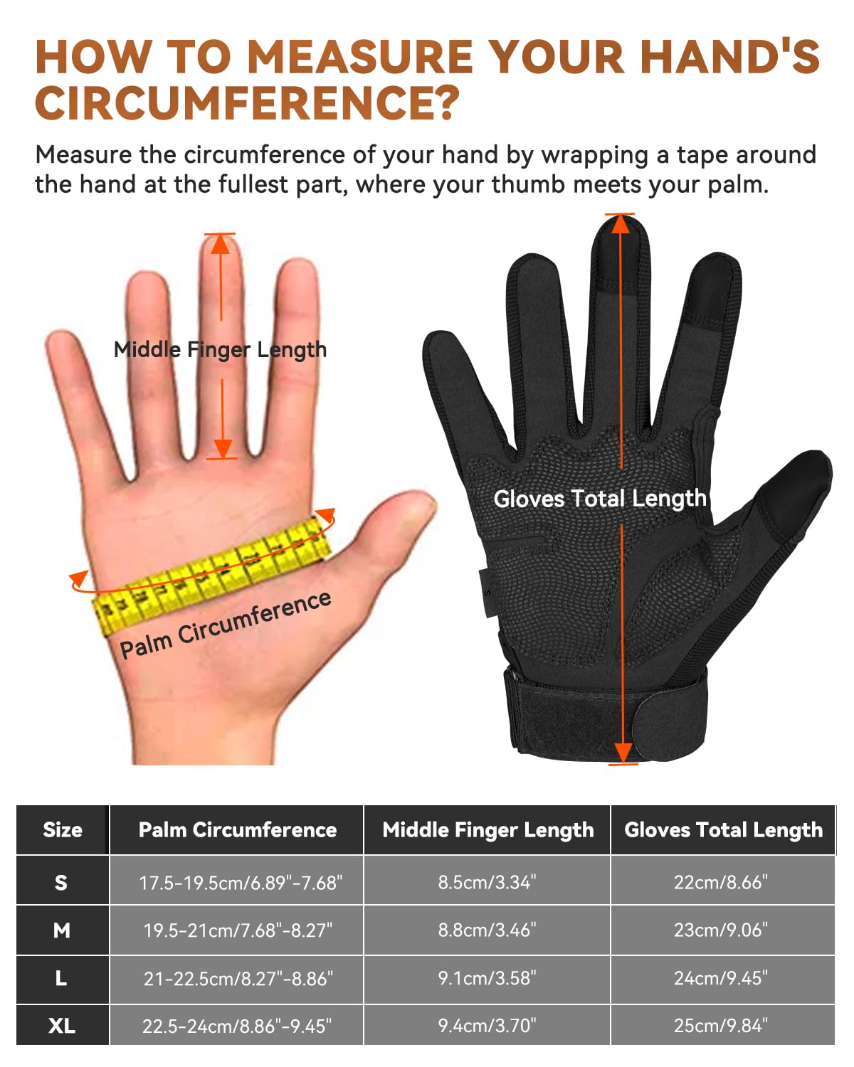 KUMGIM Motorcycle Gloves for Men and Women, Paintball Glove Touchscreen Black for Work Paintball Game Climbing Hiking