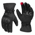 KEMIMOTO Tactical Gloves for Men, Winter Warm Motorcycle Gloves with Touchscreen Hard Shell & Palm Padding for Motorcycle Riding Tactical Airsoft Paintball Hiking Camping Climbing Black L