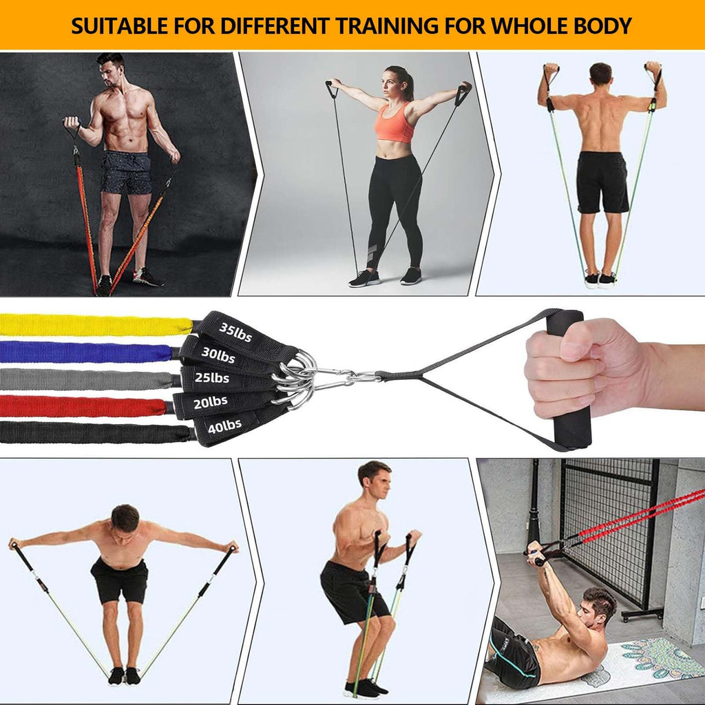 Tuyzhrymlic Resistance Bands Set for Working Out, 150lb Exercise Band with Handles Ankle Strap for Physical Fitness Training Stretching Man and Women