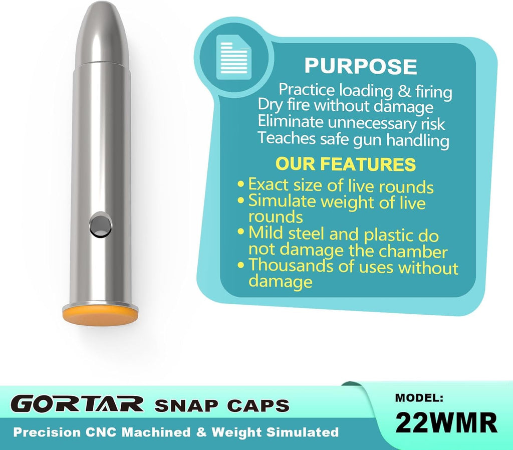 Snap Caps | Training Dummy Rounds for Safe Loading & Firing - Realistic Weight