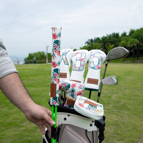 BAIRBRE Golf Alignment Stick Cover Premium Leather Perfect Cover for Alignment Sticks Stylish Design Alignment Sticks Holder Golf Club Protector Holds 2 Sticks (for Golf Alignment Stick)