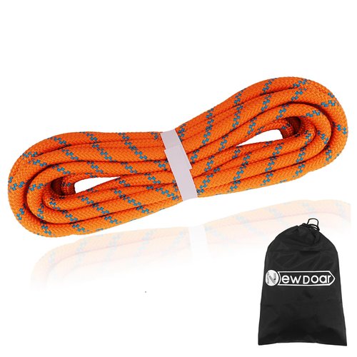 NewDoar 8mm Climbing Accessory Cord High Strength Rope Equipment for Mountain Climb, Fire Rescue Escape, Outdoor Survival, Camping (Polyester 20ft)