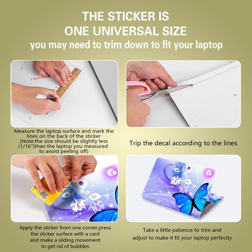 Icolor Laptop Skin Sticker - Personalized Vinyl Cover Art Protector for 12" to 15.6" Notebooks