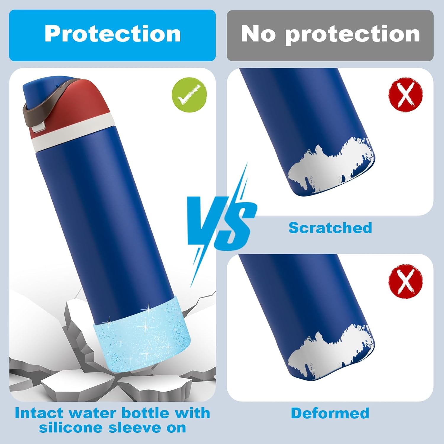 Owala Silicone Boot - Anti-Slip Protective Sleeve for 24 oz, 32 oz, 40 oz Stainless Steel Water Bottles