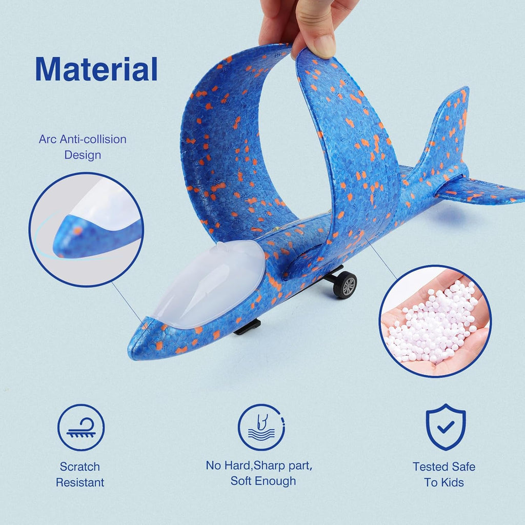 Wesfuner Foam Airplane Launcher Toys - 3 Pack with 2 Flight Modes | Perfect Outdoor Gift for Kids Ages 3-12