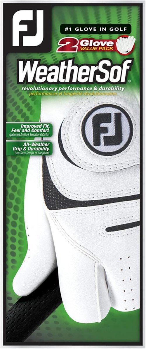 FootJoy Golf Glove - WeatherSof 2-Pack for Enhanced Grip & Comfort | Men's Size