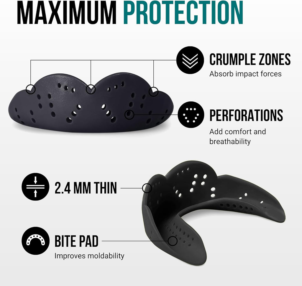 SISU Max Mouthguard - Maximum Protection for High-Impact Sports | Remoldable Up to 20 Times, Adult Fit