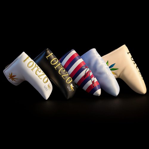 Fore-20 Golf Putter Headcover Green Lifestyle – White Rainbow Magnetic Blade Cover with Soft Lining Padding – Leatherette Club Cover Fits Most Standard Putters – Snug & Style-Forward Head Cover