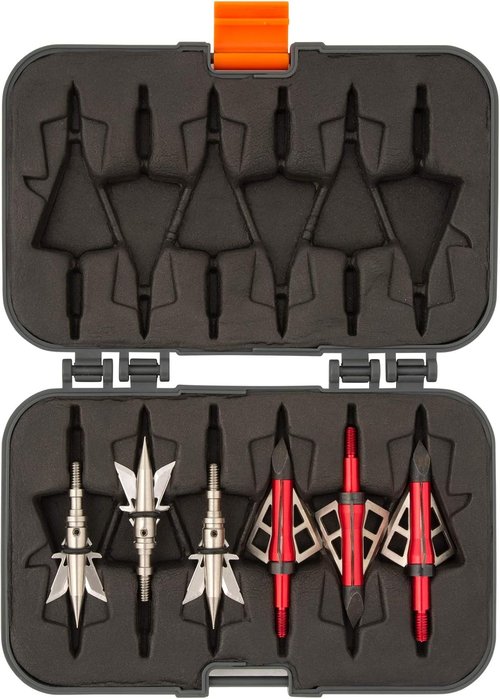Allen Company Titan Broadhead Box - Holds 6 Broadheads | Compact Outdoor Storage for Bows - Gray/Orange