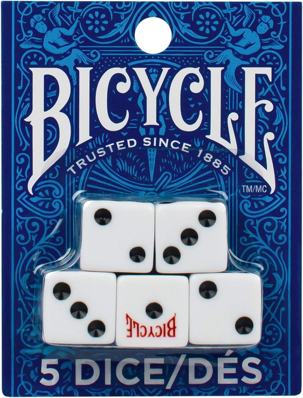 Skiennix Bicycle Dice Set - 5 Count Colorful Dice for Fun Games and Activities