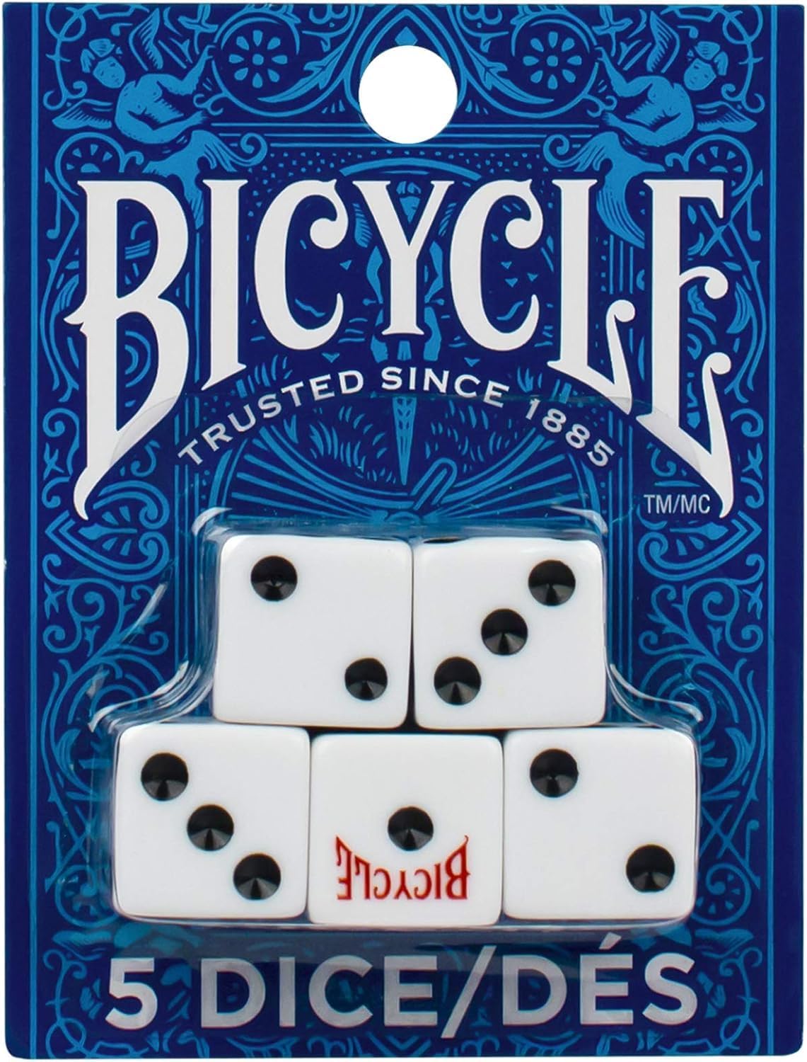 Skiennix Bicycle Dice Set - 5 Count Colorful Dice for Fun Games and Activities