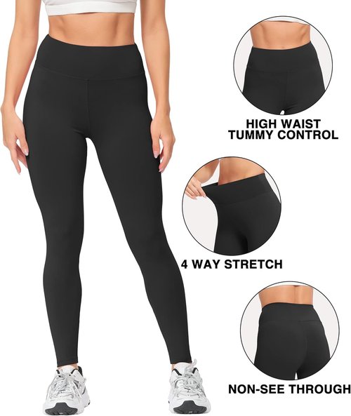 Natural Feelings High Waisted Leggings - Tummy Control Soft Athletic Yoga Pants for Women