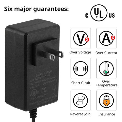 29.4V Compact Electric Scooter & Hoverboard Charger UL Certified Safe+Powerful +Small, 3 Connectors for Razor GOTRAX Jetson Etc. Brand's E-Scooter, Hover Boards, Ebikes 25.2V/25.6V/25.9V Battery