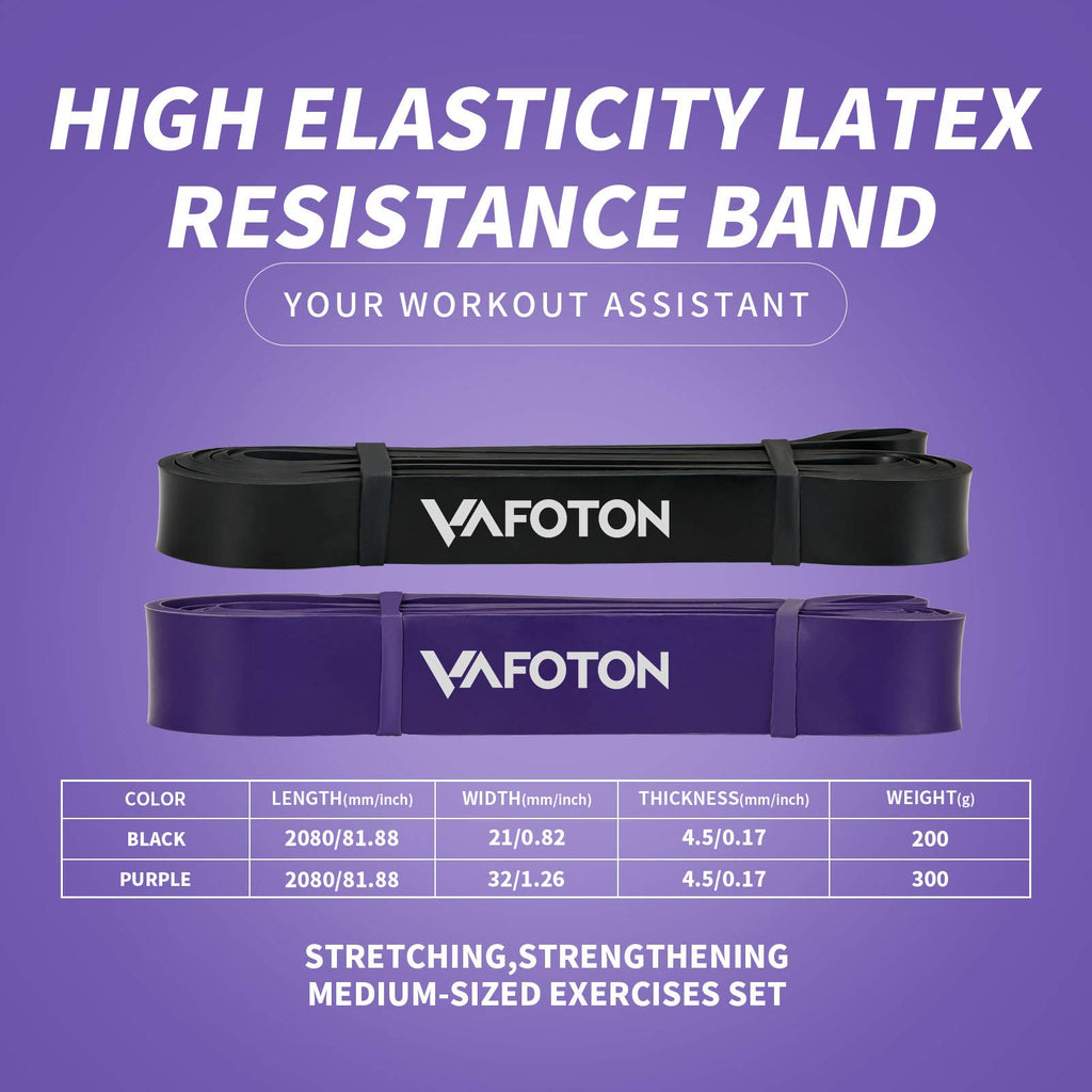 VAFOTON Pull up Assist Bands,Latex Resistance Band Loop for Strength Training,Warm up,Streching,Muscels Building,Home Gym Equipment for Men and Women-Medium Level