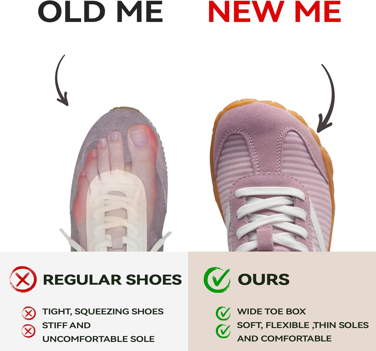 Barefoot Shoes | Women's Casual Sneakers with Wide Toe Box & Zero Drop Design - Lightweight & Breathable