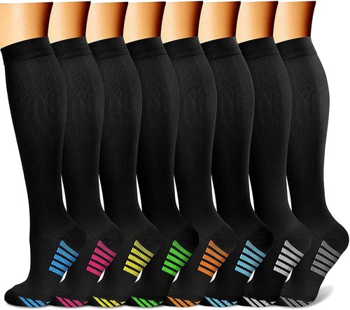 CHARMKING Compression Socks - 15-20 mmHg Support for Enhanced Circulation | 8 Pairs for Athletes