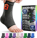 Modvel Ankle Brace - Compression Sleeve for Sprained Ankle & Achilles Tendonitis Relief | Unisex Support