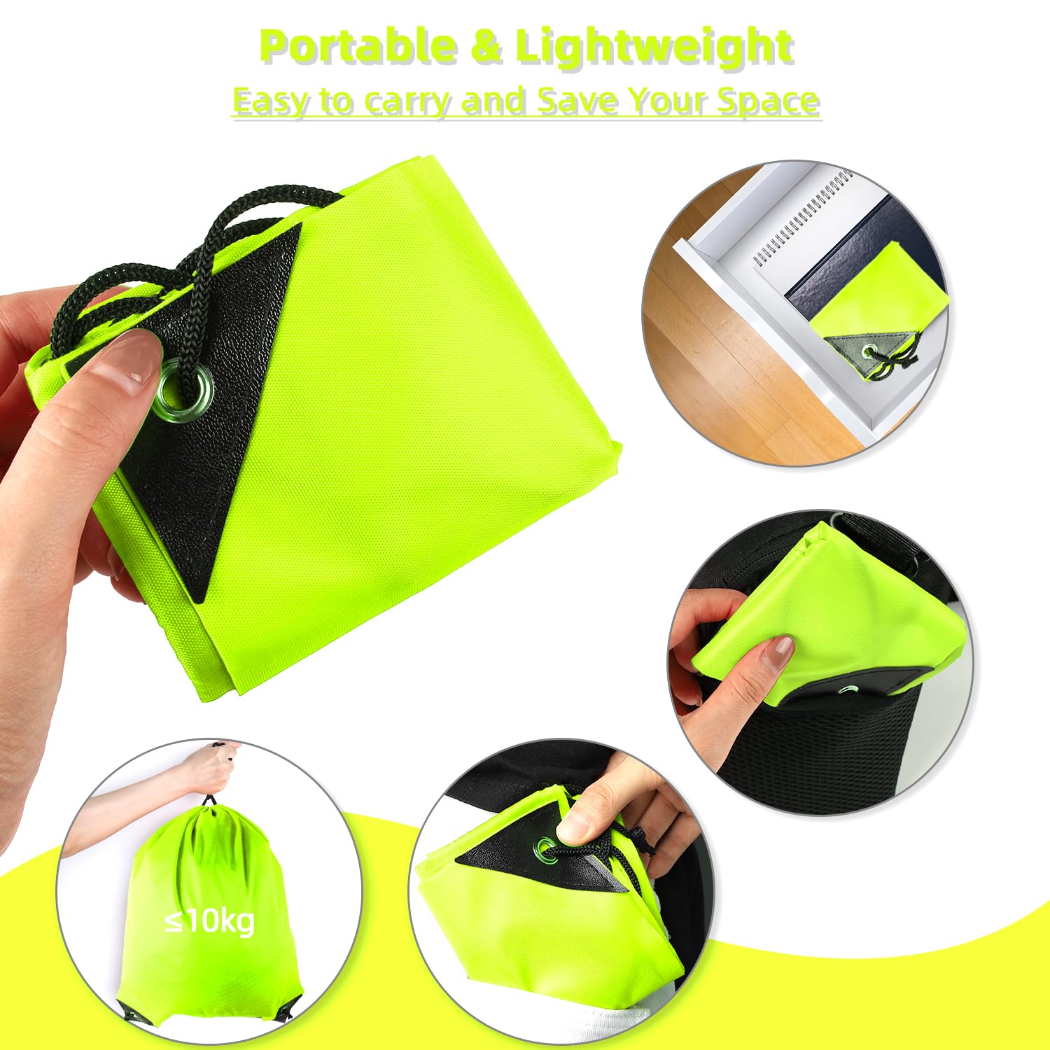 GoodtoU Drawstring Bags, Drawstring Backpack for Sport, Traveling, Team (60Pcs, Fluorescent Green)
