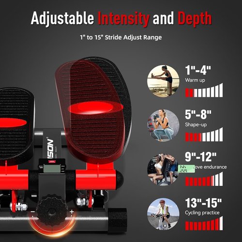 HARISON Mini Stepper - Portable Under Desk Exercise Machine with LCD Monitor | 300LBS Capacity