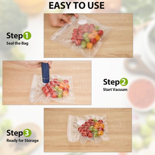 ATOSUN Vacuum Sealer Bags - BPA-Free Reusable Food Storage with Upgraded Air Valve | 60 Pack (10 Large, 30 Medium, 20 Small)
