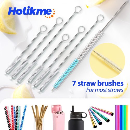 Holikme Bottle Brush Set - Long Handle Tube Cleaner for Narrow Neck Beer & Wine Decanters | Azul