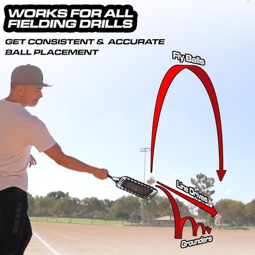 GoSports Fungo Baseball Racket - Ideal Training Tool for Fly Balls, Grounders & Line Drives