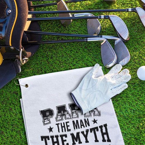Style In Print Golf Towel Papa The Man Myth Legend Dad A Cotton Bag Accessories White