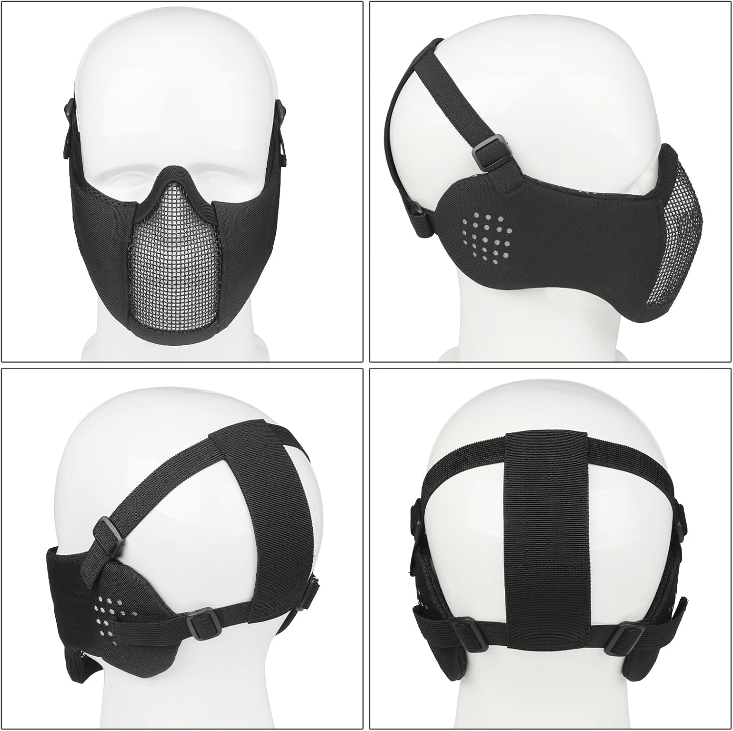 VPZENAR Tactical Airsoft Helmet - Full Face Protection with Anti-Fog Goggles & Mesh Mask | Black