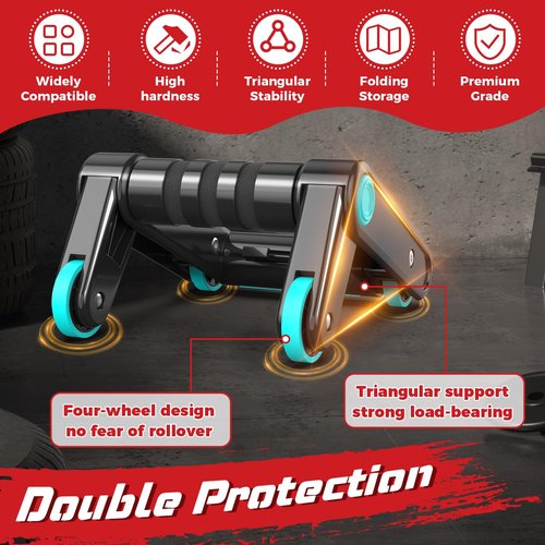 Ab Roller Wheel, 2-In-1 Exercise Roller Wheels, Push-Up Bar, Abdominal Exercise Machine, Ab Workout Equipment for Core Strength Training, Abs Exercise Roller with Knee Pad for Women Men Home Gym