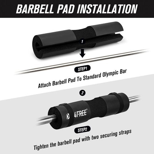 G4Free Barbell Pad Set - 9-Piece Gym Equipment for Squats, Hip Thrusts & Lunges | Includes Ankle Straps & Resistance Bands