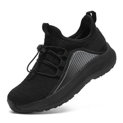 ARTOPEAK Kids Slip-On Tennis Shoes for Boys Girls Orthopedic Athletic Sneakers with Arch Support Gym, Running & Sport Cushion Shoes Black Size 2