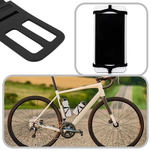 ECSiNG 4pcs Bike Silicone Band Phone Holders Silicone Band Phone Mount Silicone Strap for Mountain Bike Sport Bike Flashlight Cell Phone 17.5x3.5x0.9cm Black
