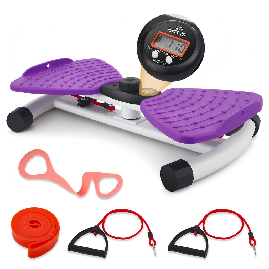 Waist Twister Machine Exercise, Ab Twister Board with LED Digital Display Track Time, Reps, 330 lbs Capacity Calories Noiseless Waist Twisting Fitness Tool with Resistance Bands And Elastic Bands