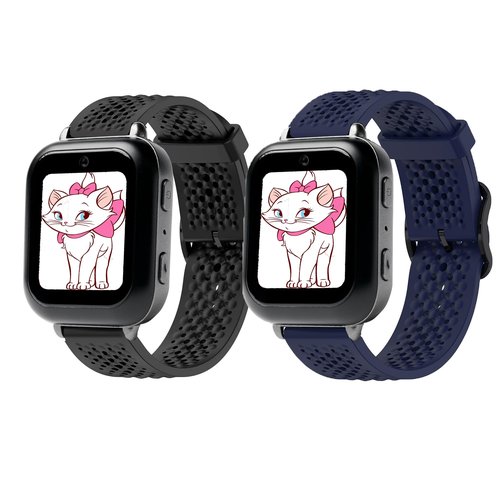 Lamshaw Compatible with Bark Watch Bands, Sport Desgined Silicone band with Metal Buckle Compatible with Bark Watch 1.5 Inches (2 Pack-Black+Blue)