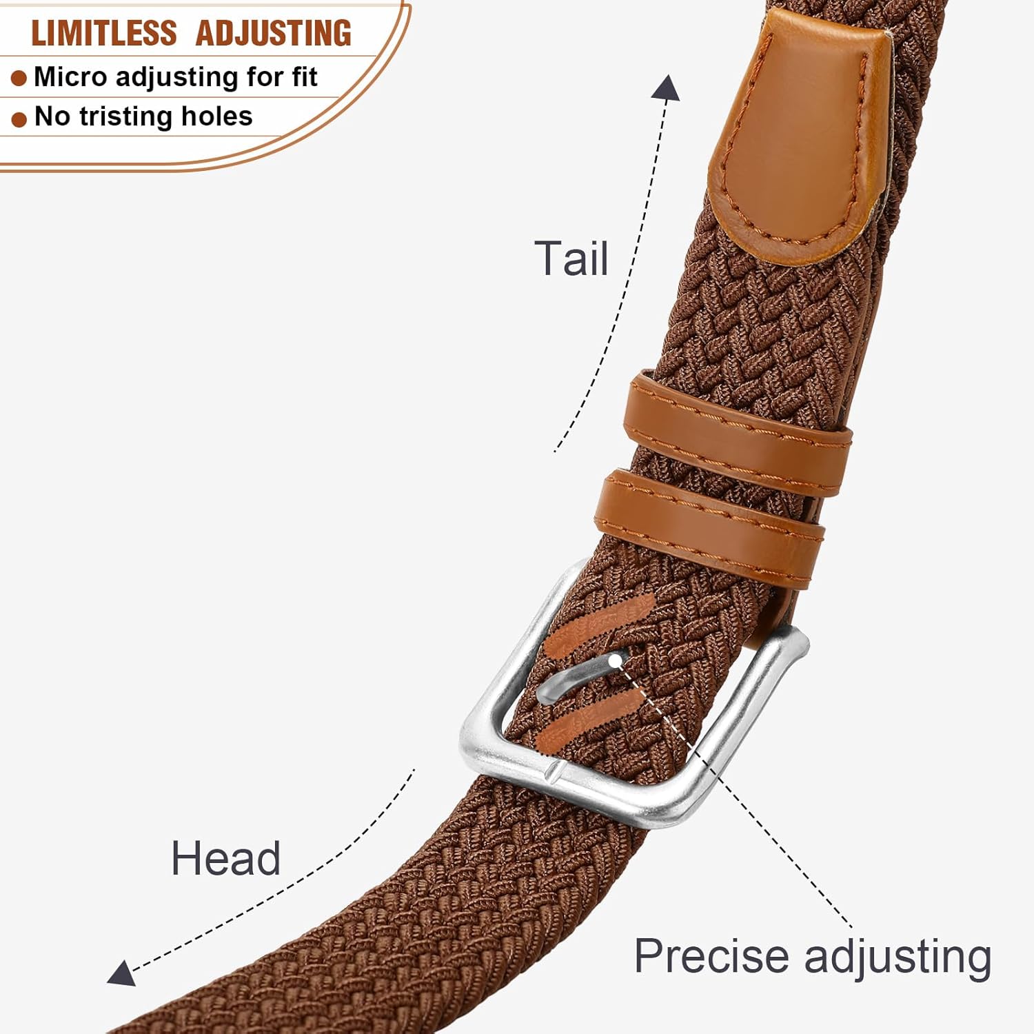 Skiennix Men's Braided Stretch Belt - Versatile Accessory for Golf, Casual Shorts & Jeans