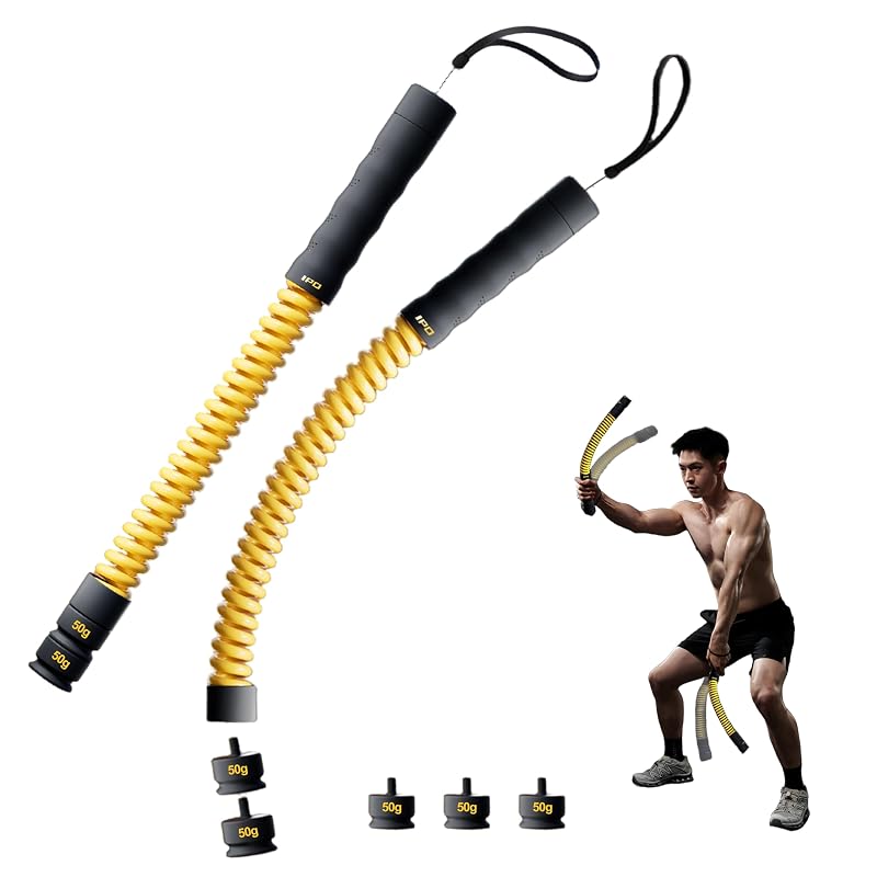 IPO 2026 Upgrade Weighted Ropeless Battle Rope – Heavy Duty Cordless Home Gym, Yellow+Yellow Max