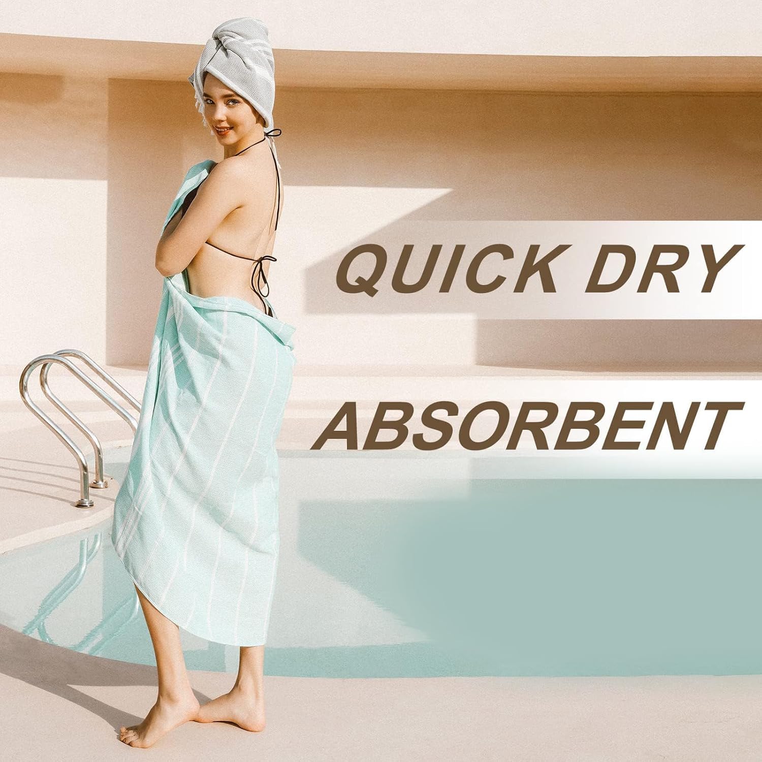 Skiennix Turkish Beach Towels - Quick Dry, Sand-Free Oversized XL Bath & Pool Towels | Travel Essentials