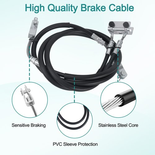 RO6G Replacement EZGO Brake Cable 70969-G03 for EZGO TXT Brake Cable and Ezgo Medalist Brake Cable Gas & Electric Golf Carts (1994-2008 Up), Replace 70716-G03 70273-G03 Golf Cart Brake Cable