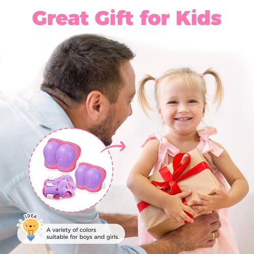 BOSONER Kids Protective Gear Set - Knee Pads, Elbow Pads & Wrist Guards for Ages 3-15 | Ideal for Roller Skating, Cycling & More