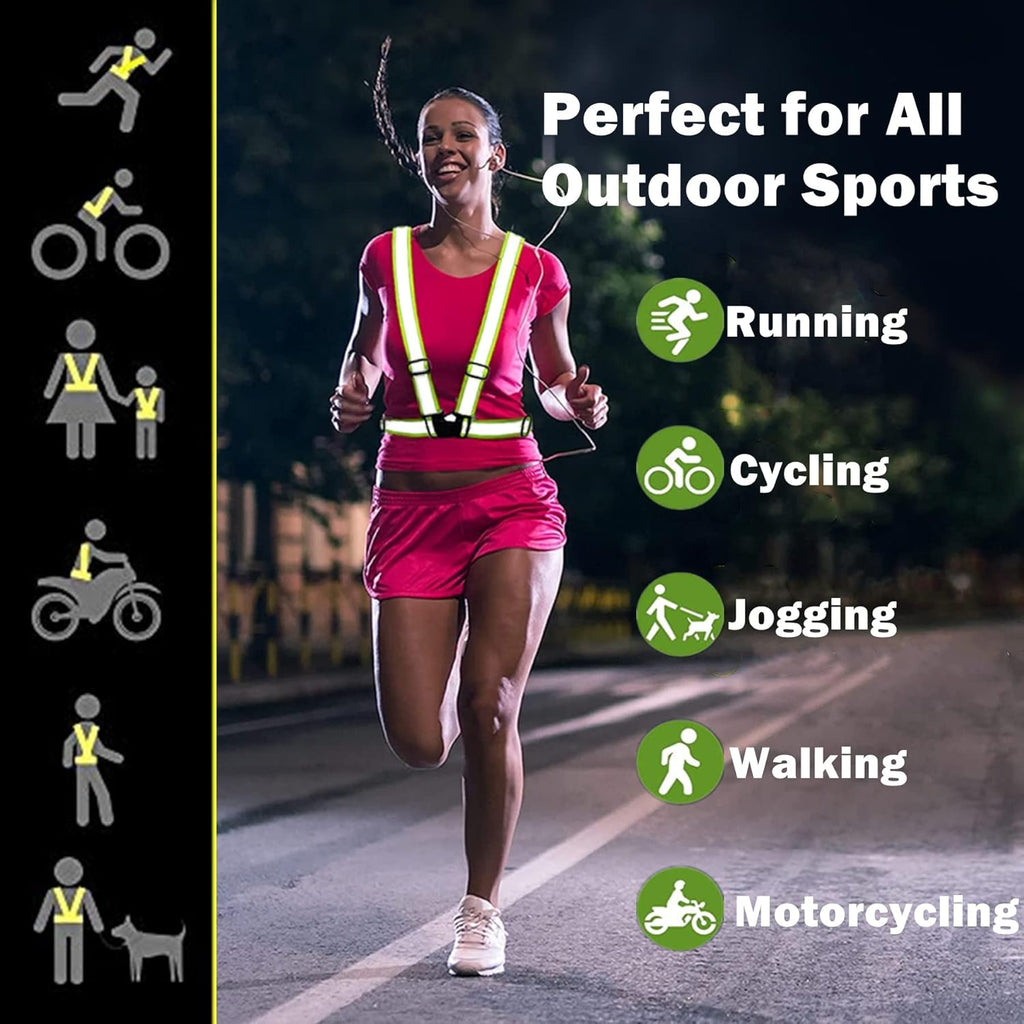 Skiennix Reflective Vest - High Visibility Safety Gear for Night Running, Walking & Cycling | Unisex Sizes