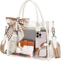 Skiennix Clear Tote Bag - Transparent Stadium Purse for Women | Durable PVC with Guitar Strap