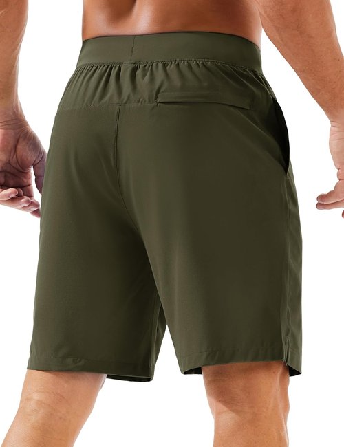 MAGCOMSEN Men's Athletic Running Shorts - Quick Dry Lightweight Gym & Hiking Shorts | UPF 50+, 8" Length, 3 Pockets