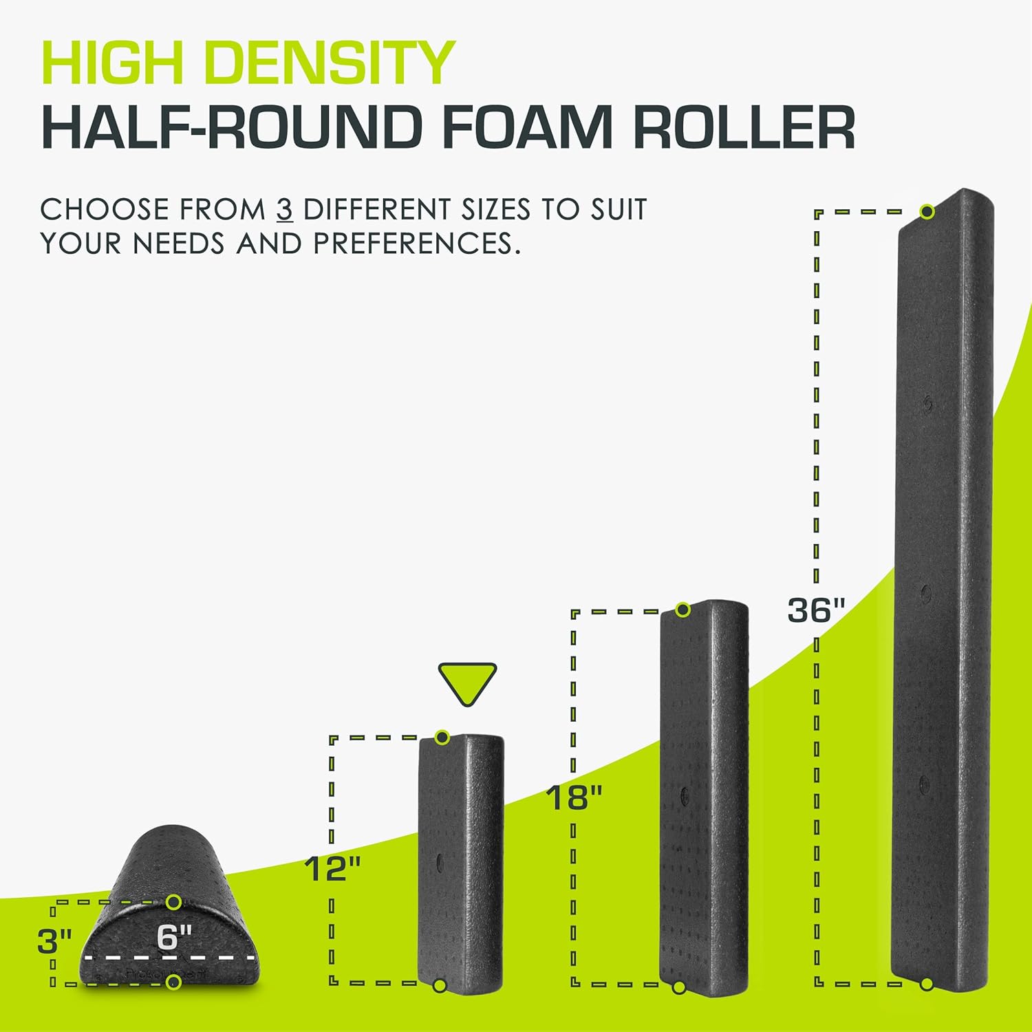 ProsourceFit High Density Foam Roller - Firm Full Body Massager for Back Stretching & Yoga | 36 Inches Long