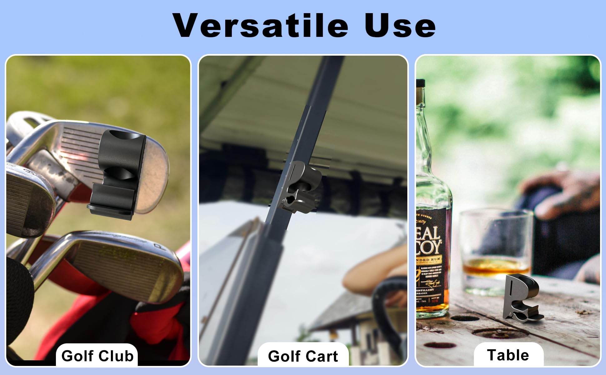 Xuperace Magnetic Holder Clip for Golf Cart, Aluminum Alloy Stand Clip Holder Fit for 30-70 Rings, Golf Cart Accessories, Golf Gift for Men or Women